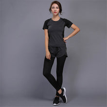 Load image into Gallery viewer, sportswear Yoga Set, Fitness Gym Clothes , Tennis Shirt+Pants ,Yoga Leggings