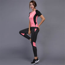 Load image into Gallery viewer, sportswear Yoga Set, Fitness Gym Clothes , Tennis Shirt+Pants ,Yoga Leggings