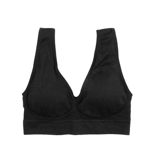 Big Size Sports Bra,Black White Breathable Wire Free Yoga Bra,Women Padded Sports Top