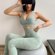 Load image into Gallery viewer, 2 PCS Camouflage Yoga Set, Sports Wear ,Gym Fitness , Leggings
