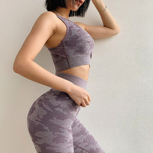 Load image into Gallery viewer, 2 PCS Camouflage Yoga Set, Sports Wear ,Gym Fitness , Leggings
