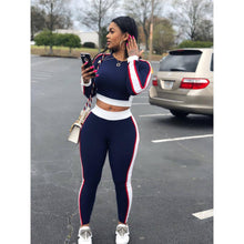 Load image into Gallery viewer, Sexy  Sports Set, Yoga Sleeve Crop Top Pants, Gym Fitness Tracksuit
