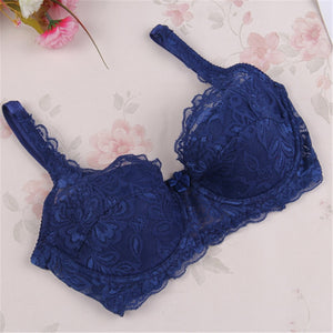 V-neck Solid Color Chest Pad Lace Sling Nylon Breathable Elasticity Comfortable sexy Women Bras