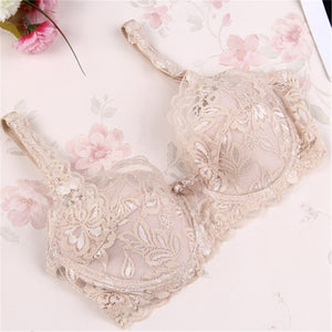 V-neck Solid Color Chest Pad Lace Sling Nylon Breathable Elasticity Comfortable sexy Women Bras