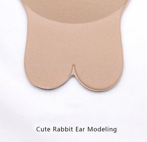 Women Silicone Self-Adhesive Sticky Bra Strapless,Invisible Bra Sexy Rabbit Ears, For Wedding