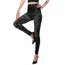 Load image into Gallery viewer, Women Gym Leggings ,Jeans Leggings Pocket Printing Leggings , Pencil Pants, size Yoga Pants
