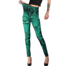 Load image into Gallery viewer, Women Gym Leggings ,Jeans Leggings Pocket Printing Leggings , Pencil Pants, size Yoga Pants
