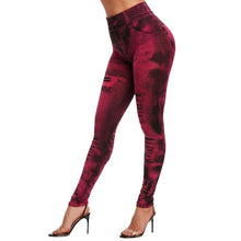 Load image into Gallery viewer, Women Gym Leggings ,Jeans Leggings Pocket Printing Leggings , Pencil Pants, size Yoga Pants
