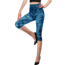 Load image into Gallery viewer, Women Gym Leggings ,Jeans Leggings Pocket Printing Leggings , Pencil Pants, size Yoga Pants
