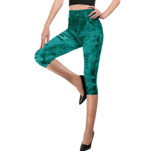 Load image into Gallery viewer, Women Gym Leggings ,Jeans Leggings Pocket Printing Leggings , Pencil Pants, size Yoga Pants
