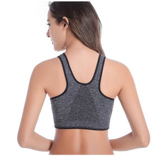 Load image into Gallery viewer, Zipper Push Up Sports Bras,L Padded Wire free Breathable Sports Tops,Fitness Gym Yoga Sports Bra

