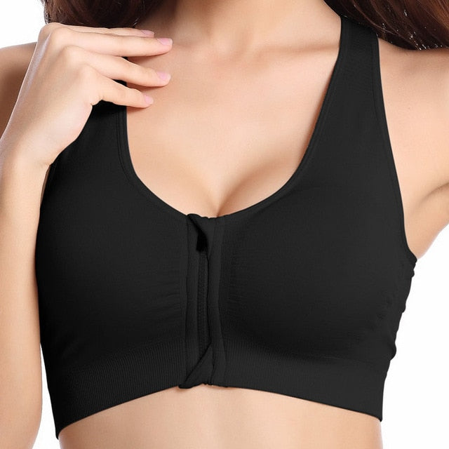 Zipper Push Up Sports Bras,L Padded Wire free Breathable Sports Tops,Fitness Gym Yoga Sports Bra