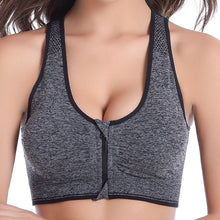 Load image into Gallery viewer, Zipper Push Up Sports Bras,L Padded Wire free Breathable Sports Tops,Fitness Gym Yoga Sports Bra
