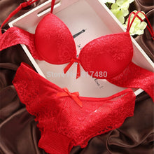 Load image into Gallery viewer, fashion lace sexy thin deep V-neck hot-selling bra set
