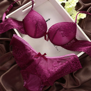 fashion lace sexy thin deep V-neck hot-selling bra set