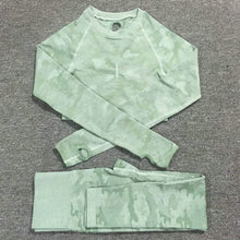 Load image into Gallery viewer, 2 PCS Camouflage Yoga Set, Sports Wear ,Gym Fitness , Leggings
