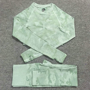 2 PCS Camouflage Yoga Set, Sports Wear ,Gym Fitness , Leggings