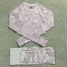 Load image into Gallery viewer, 2 PCS Camouflage Yoga Set, Sports Wear ,Gym Fitness , Leggings
