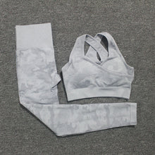 Load image into Gallery viewer, 2 PCS Camouflage Yoga Set, Sports Wear ,Gym Fitness , Leggings
