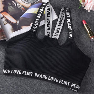 Letter Sports Bra, Top Push Up , Yoga Bra,Cotton  Sport Tops, Gym Wear