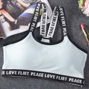 Letter Sports Bra, Top Push Up , Yoga Bra,Cotton  Sport Tops, Gym Wear