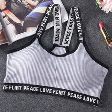 Load image into Gallery viewer, Letter Sports Bra, Top Push Up , Yoga Bra,Cotton  Sport Tops, Gym Wear
