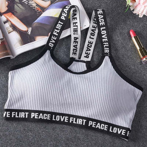 Letter Sports Bra, Top Push Up , Yoga Bra,Cotton  Sport Tops, Gym Wear