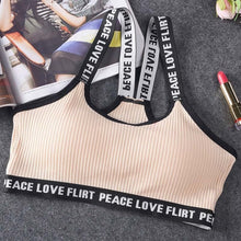 Load image into Gallery viewer, Letter Sports Bra, Top Push Up , Yoga Bra,Cotton  Sport Tops, Gym Wear
