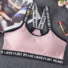 Load image into Gallery viewer, Letter Sports Bra, Top Push Up , Yoga Bra,Cotton  Sport Tops, Gym Wear
