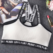 Load image into Gallery viewer, Letter Sports Bra, Top Push Up , Yoga Bra,Cotton  Sport Tops, Gym Wear
