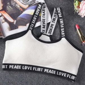 Letter Sports Bra, Top Push Up , Yoga Bra,Cotton  Sport Tops, Gym Wear