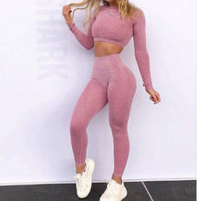 Load image into Gallery viewer, yoga set Fitness Sports Suits GYM Cloth Yoga Long Sleeve Shirts
