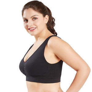 Big Size Sports Bra,Black White Breathable Wire Free Yoga Bra,Women Padded Sports Top