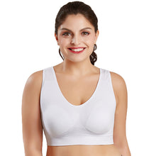 Load image into Gallery viewer, Big Size Sports Bra,Black White Breathable Wire Free Yoga Bra,Women Padded Sports Top
