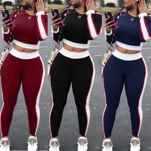 Sexy  Sports Set, Yoga Sleeve Crop Top Pants, Gym Fitness Tracksuit