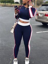 Load image into Gallery viewer, Sexy  Sports Set, Yoga Sleeve Crop Top Pants, Gym Fitness Tracksuit
