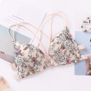 Adjustable bra, Shoulder Strap  Without Steel Support Printed Bra