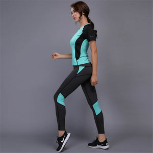 sportswear Yoga Set, Fitness Gym Clothes , Tennis Shirt+Pants ,Yoga Leggings