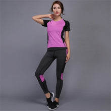 Load image into Gallery viewer, sportswear Yoga Set, Fitness Gym Clothes , Tennis Shirt+Pants ,Yoga Leggings
